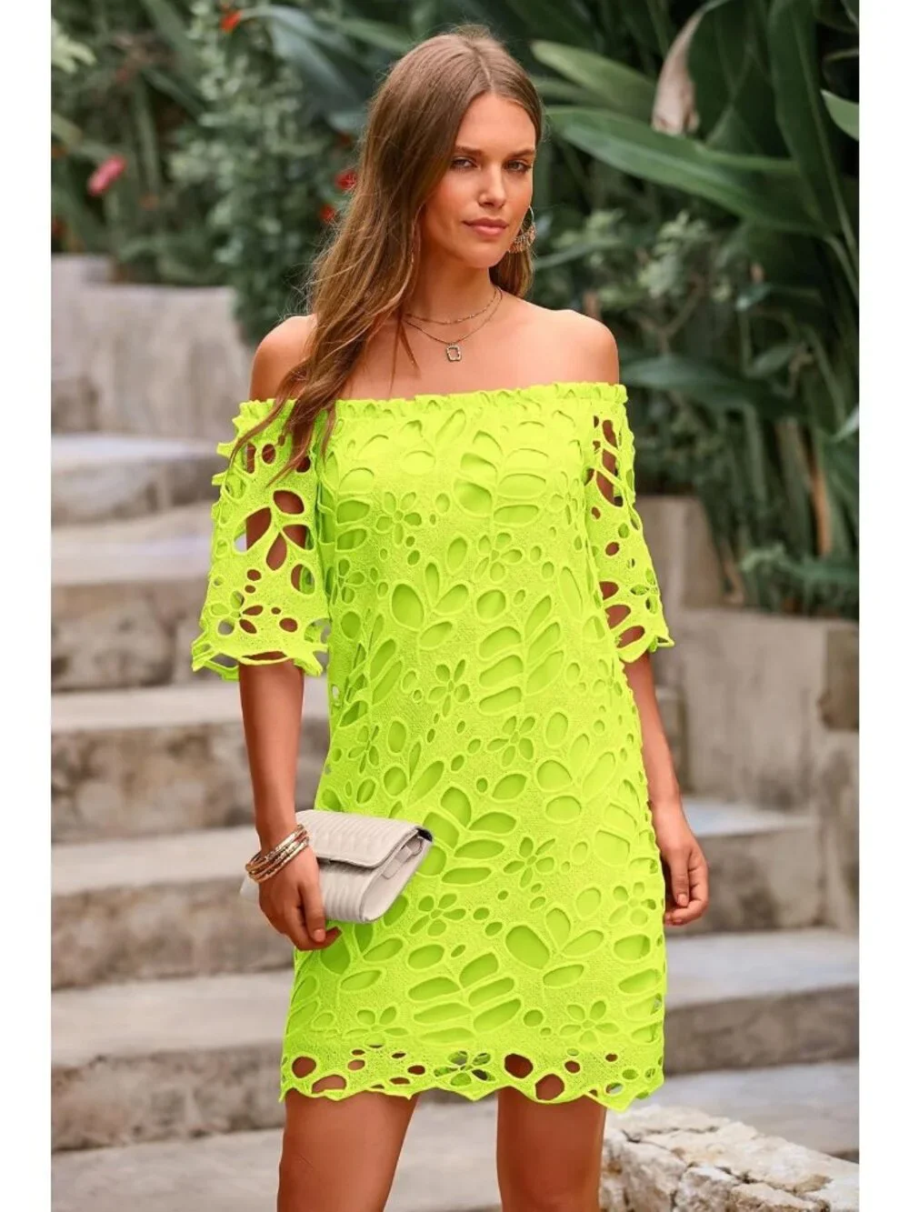 Boho Off the Shoulder Lace Mini Dress for Women - Perfect Summer Fashion!